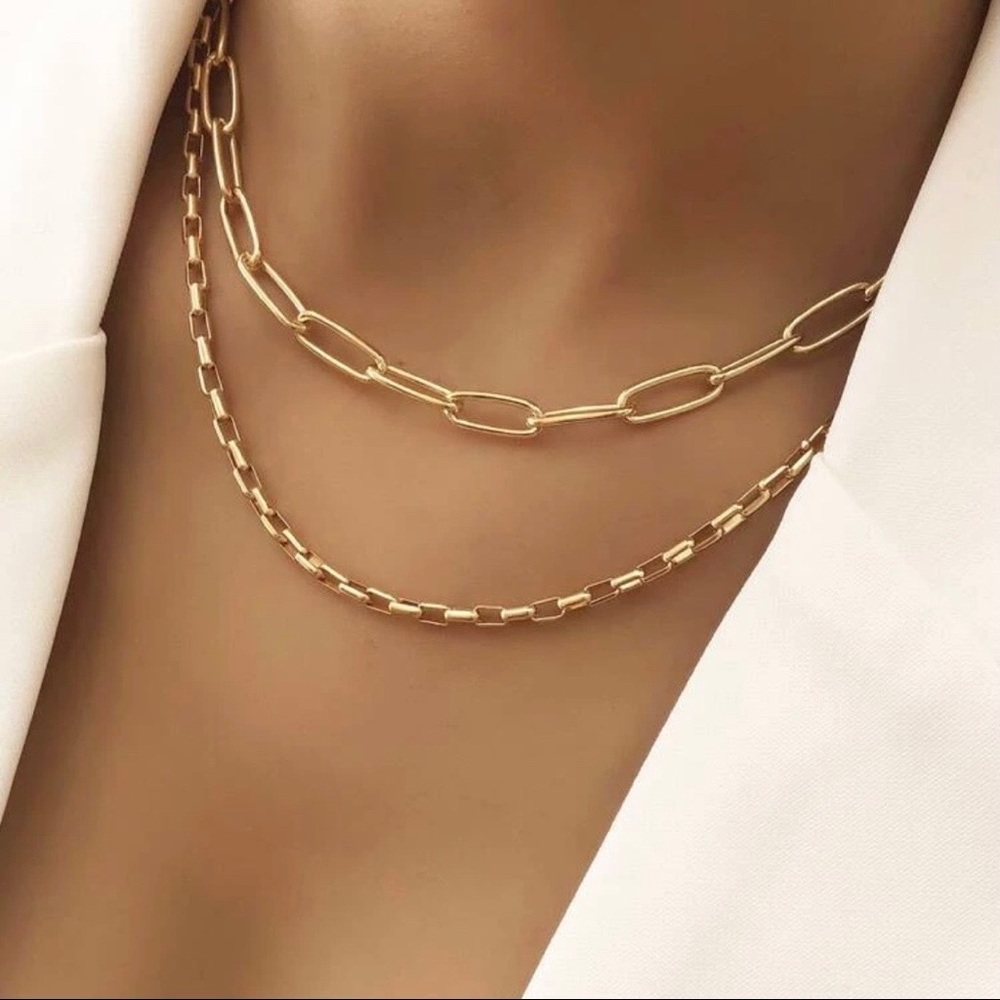 🍋2/$30 New Set of 2 Link Necklaces - Picture 2 of 4
